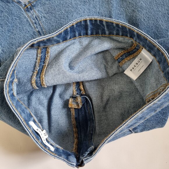 PacSun Light Wash Denim Mini Skirt with Exposed Back Zipper Size 27 - Picture 3 of 6